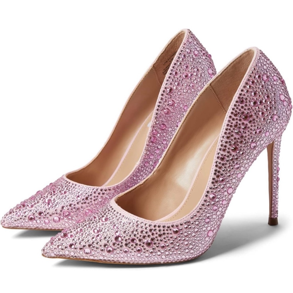Steve Madden women’s Vala pump pink rhinestone heels size 7.5
